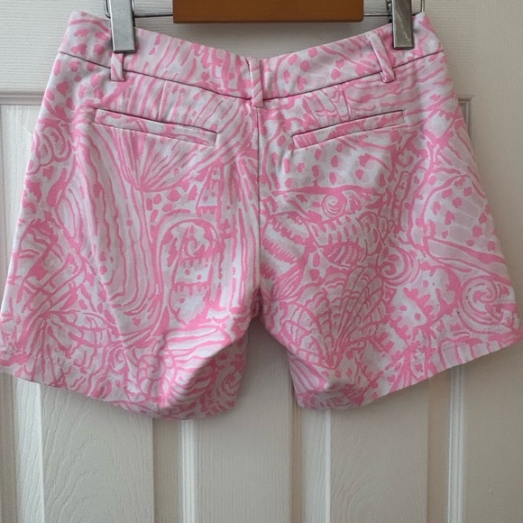 Lilly Pulitzer Jayne knit pelican pink Sea cup shorts size 0 fit larger - Picture 10 of 12